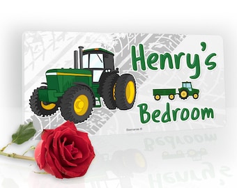 Tractor Farm Personalised Childs Bedroom Door Sign Name Plaque