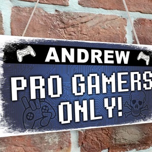 Personalised Any Name Pro Gamers Only Door Sign Plaque