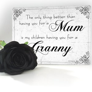 Plastic Hand Made Plaque Sign The Only Thing Granny Mum Mother Birthday Gift
