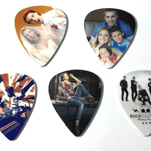 Custom Printed Personalised Guitar Picks With Any Image Photos Logo Birthday Gift Promotional Musician Guitarist Voucher image 8