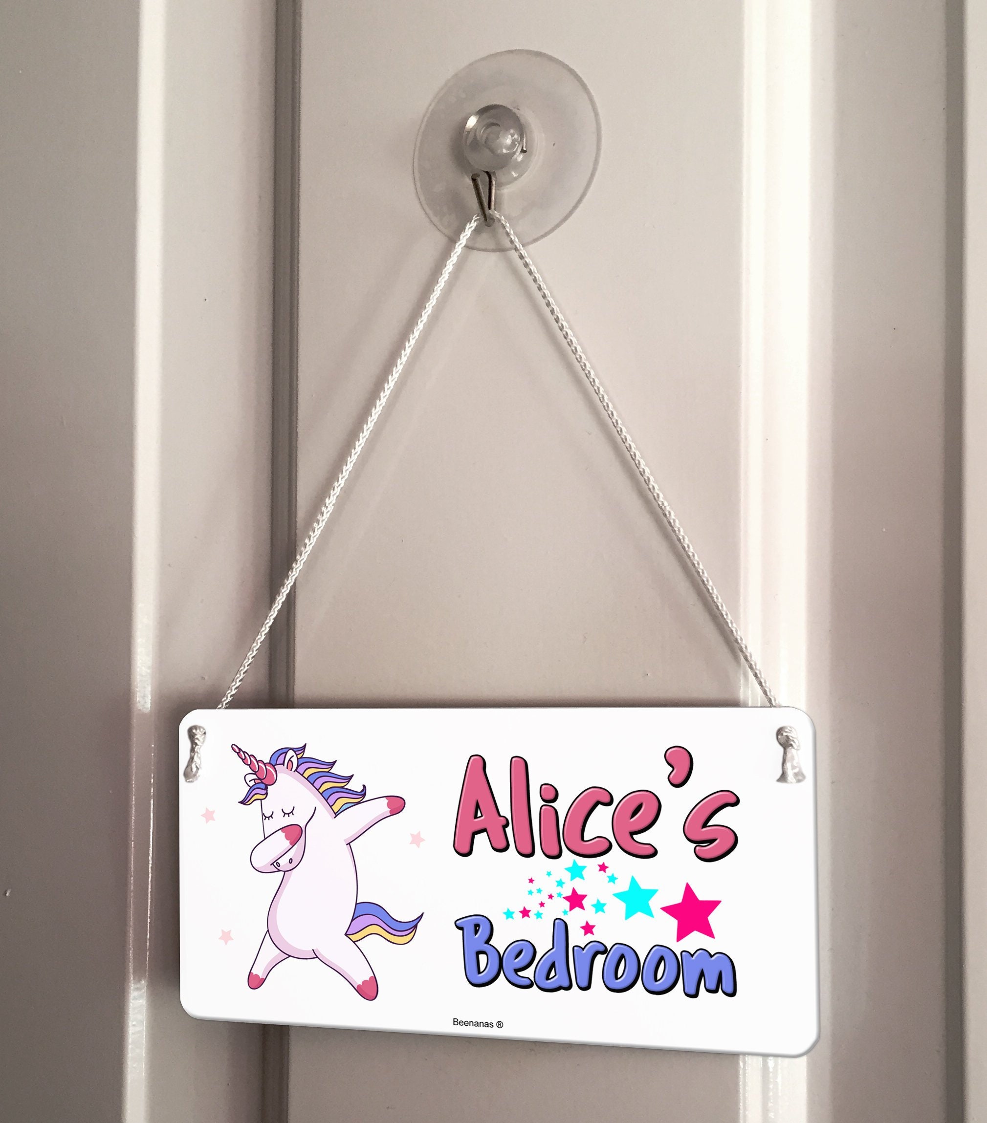 Dancing Unicorn Personalised Childs Bedroom Door Sign Name