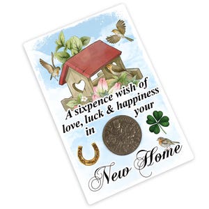Aimant pour réfrigérateur Robin New Home House Lucky Six pence, cadeau porte-bonheur