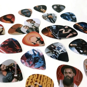 Set mit 5 individuell bedruckten Gitarren-Plektren für Musiker und Gitarrist