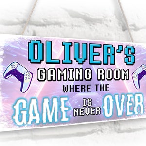 Personalised Any Name Game is Never Over Gamer Door Sign Plaque