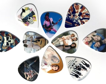 25 púas de guitarra personalizadas impresas personalizadas, cualquier imagen impresa, regalo personalizado