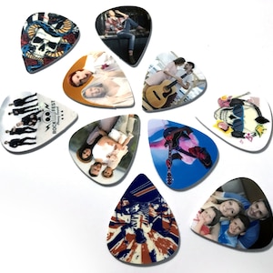 Custom Printed Personalised Guitar Picks With Any Image Photos Logo Birthday Gift Promotional Musician Guitarist Voucher image 4
