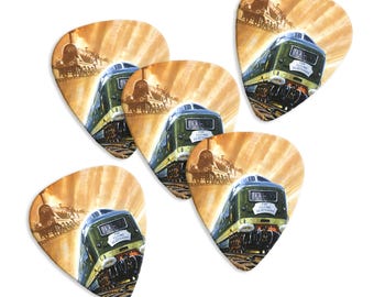 Juego de 5 púas de guitarra de tren Flying Scotsman