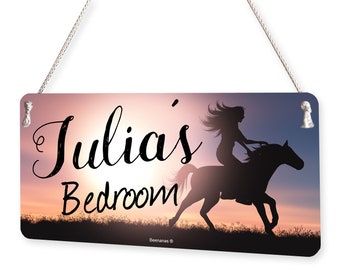 Kids Horse Bedroom Wall Art Personalized Barn Sign Horse Name Sign Girls Horse Nursery Decor