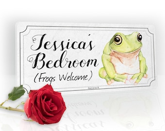 Frog Drawing Frogs Personalised Childs Bedroom Door Sign Name Plaque