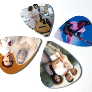 Custom Printed Personalised Guitar Picks With Any Image Photos Logo Birthday Gift Promotional Musician Guitarist Voucher image 2