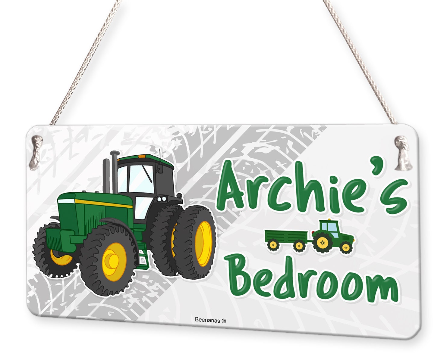 RED Tractor Room Door Sign Farm Plaque PERSONALISED WITH NAME Wooden childs Gift 