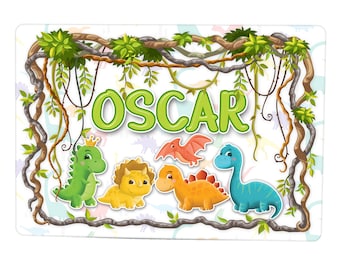 Cute Dinosaurs Personalised Childrens Door Plaque Childs Sign Any Name