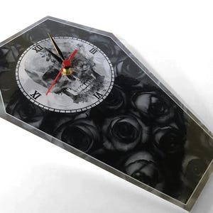 Reloj de pared con forma de ataúd, decoración gótica para pared / Elige tu diseño o personalízalo