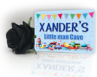 Little Man Cave Boys Personalised Childrens Door Plaque Childs Sign Any Name Nursery
