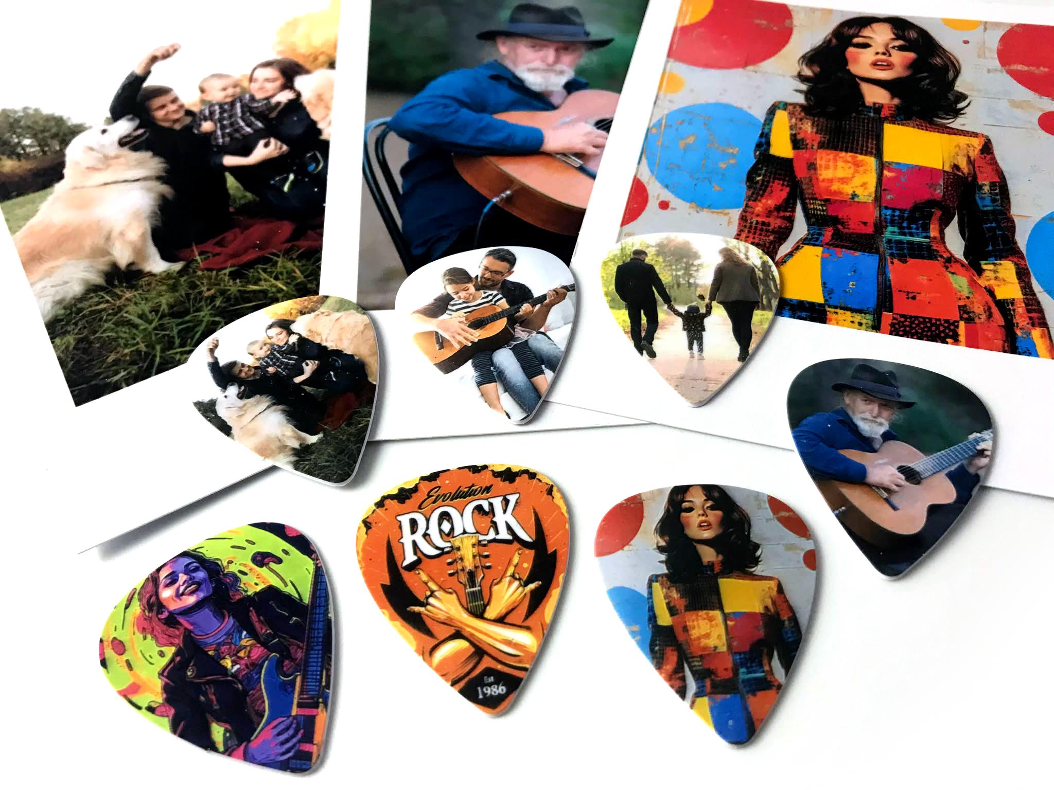 Jouw foto's op gepersonaliseerde plectrums