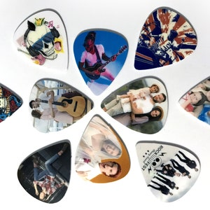 Custom Printed Personalised Guitar Picks With Any Image Photos Logo Birthday Gift Promotional Musician Guitarist Voucher image 5