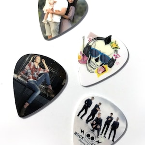 Custom Printed Personalised Guitar Picks With Any Image Photos Logo Birthday Gift Promotional Musician Guitarist Voucher image 9