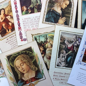 Assortimento di Santini Vintage PRIMA COMUNIONE metà del 1900 Immagini Devozionali Chiesa Cattolica Spagnola Religiosa Cristianesimo Religione