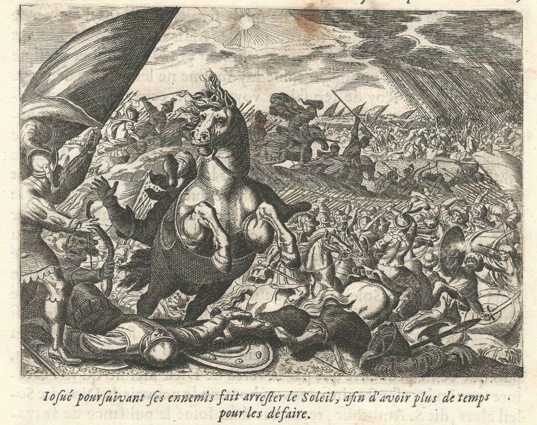 1674 Bible Death of Samson Delilah Book of Judges Original Copper