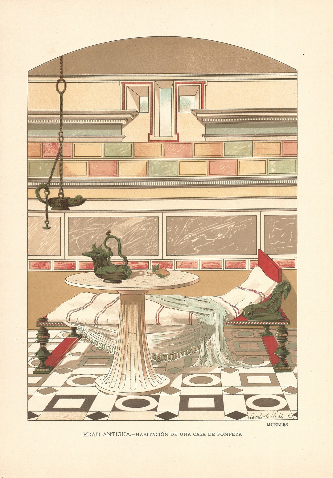 Roman Art Room in a House in Pompeii Decoration Furniture Ancient Rome ...