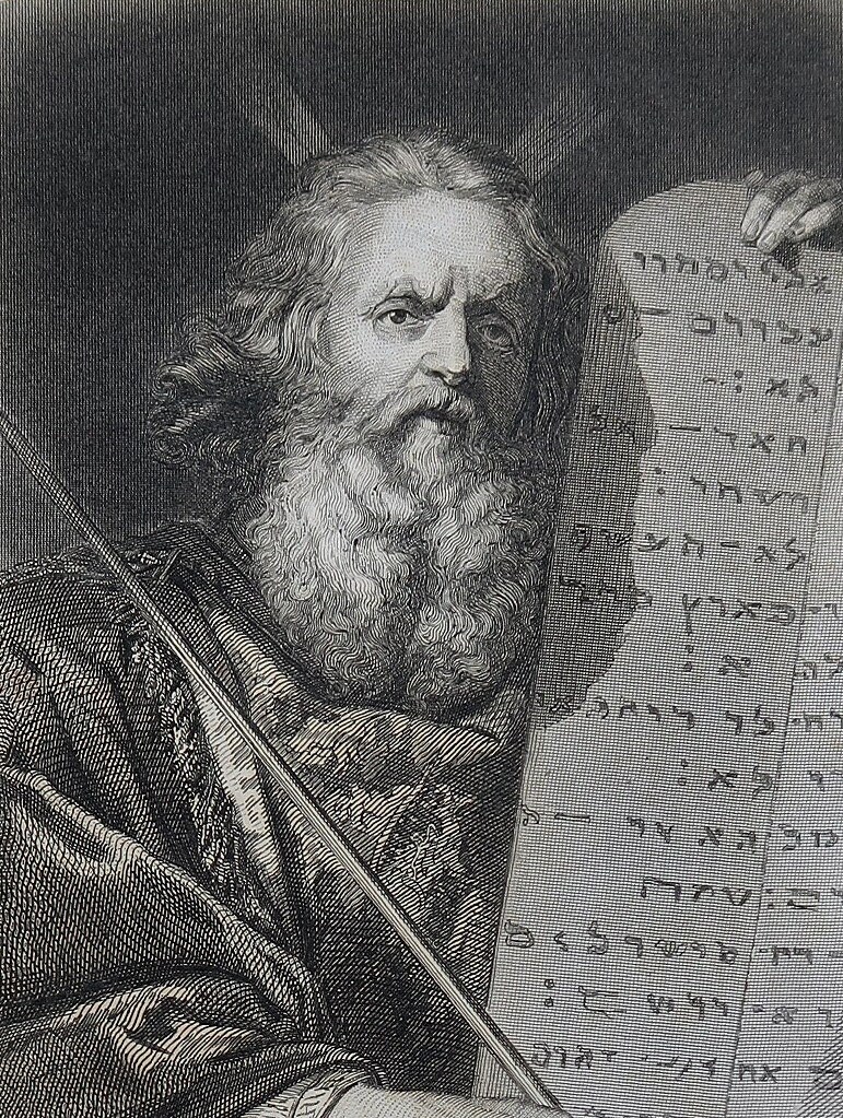 1875 - Moses With the Tables of the Law - Bible - Ten Commandments ...