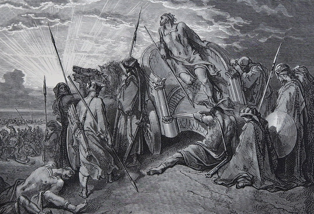 1883 Bible the Death of Ahab Old Testament Gustave Doré Antique Folio ...