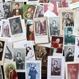 Assortiment de cartes saintes vintage SAINTS Martyrs Papes Milieu des années 1900 Images de dévotion Église catholique Prières espagnoles Christianisme Spiritualité