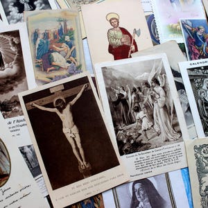 Vintage HEILIGE KAARTEN en religieuze ephemera | Jezus, Maria, heiligen | Communie, gebed, overlijdenskaarten | Katholieke devotionele kunst midden jaren 1900