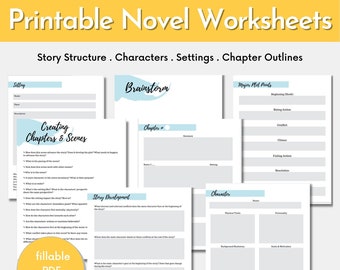 Writing Planner/Novel Planner Printable/ Printable Workbook/ Writing Guide/Novel Worksheets/Writing Template/Novel Planner/Character Sheet