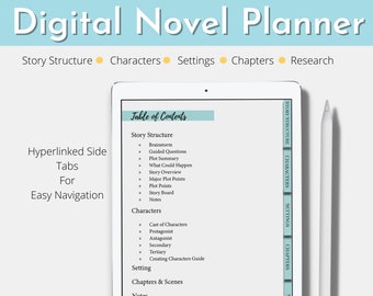 Digital Novel Planner: werkbladen met verhaalbeschrijvingen (pdf-download)