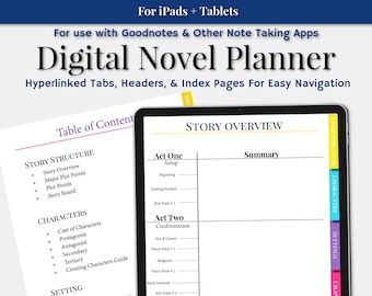 Digital Novel Planner: Novel Planning Worksheets (PDF Download)