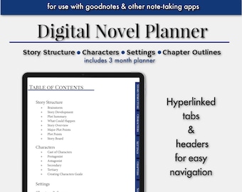 Digital Novel Planner: verhaalschetsen, karakterontwikkeling,... (pdf)