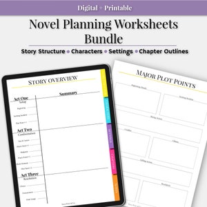 Novel Writing Worksheets (Digital and Printable Bundle)