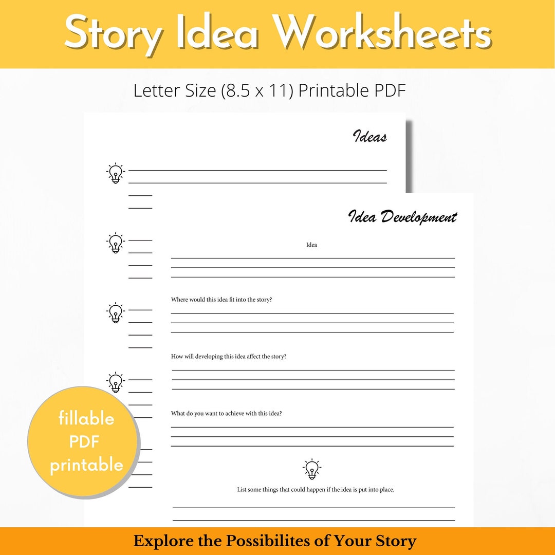 Story Idea Worksheets Idea List Novel Writing Worksheet Novel Planner