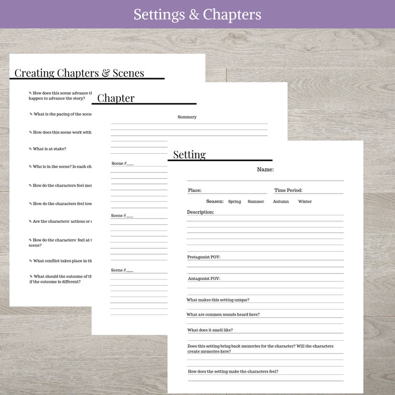 Nanowrimo 30 Day Novel Worksheets Writing Planner Novel | Etsy
