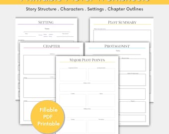 Novel Writing Planner: Story Development Worksheets (PDF Printable)