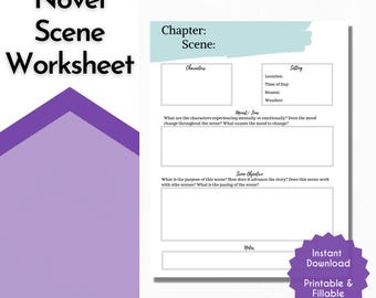 Novel Scene Planning Worksheet: Printable Novel Planner (PDF)