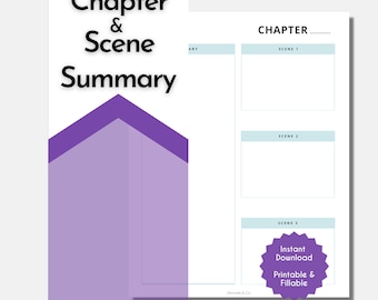Novel Outline Worksheet: Chapter & Scene Summary (Printable PDF)