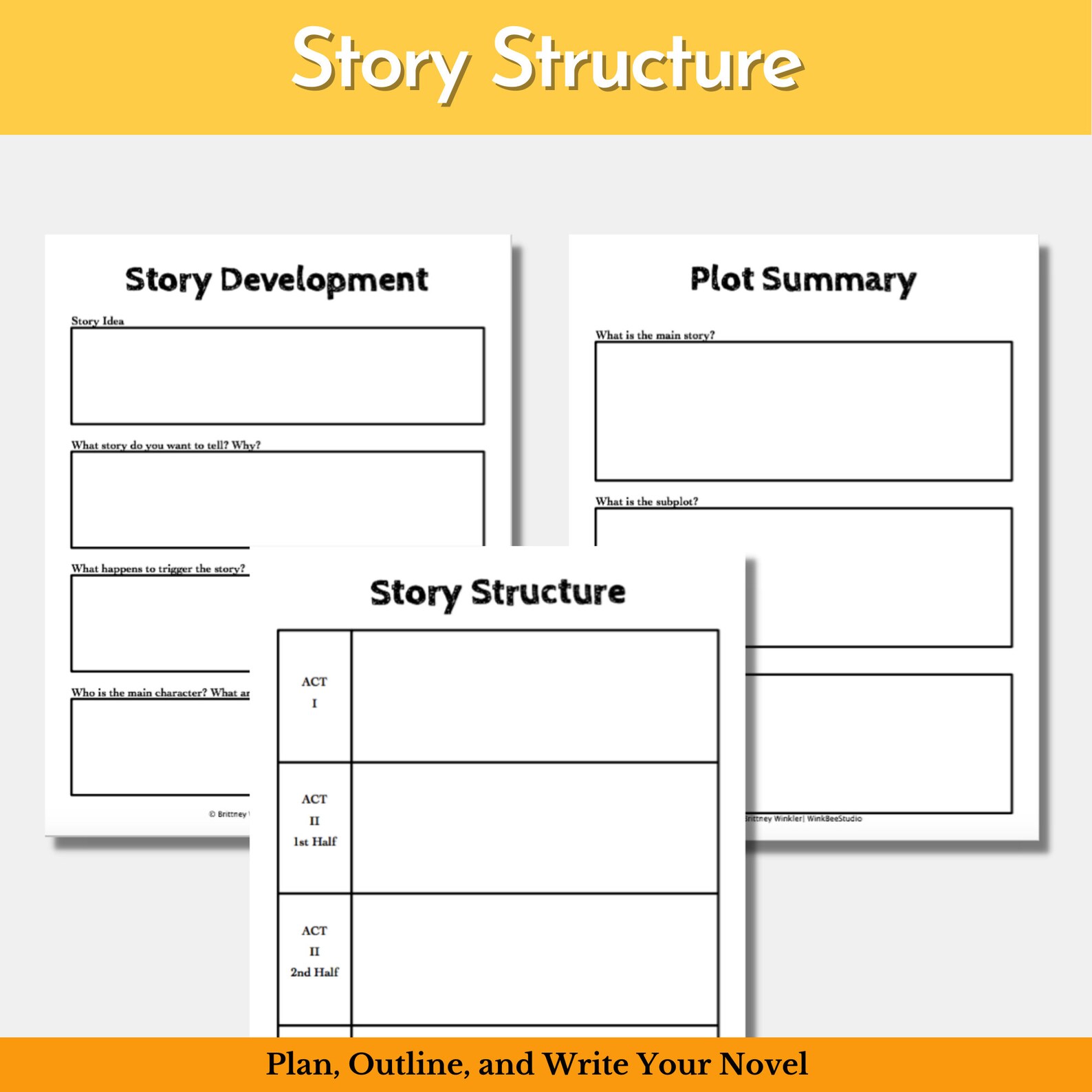 Printable Novel Writing Worksheets PDF Fillable Novel Planner Novel ...