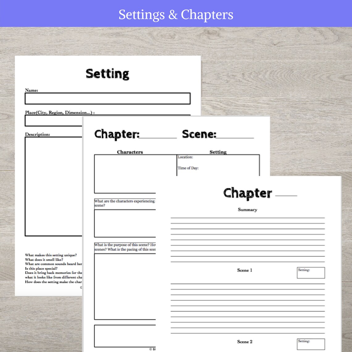 Writing Planner Novel Planner Printable Printable Workbook Etsy