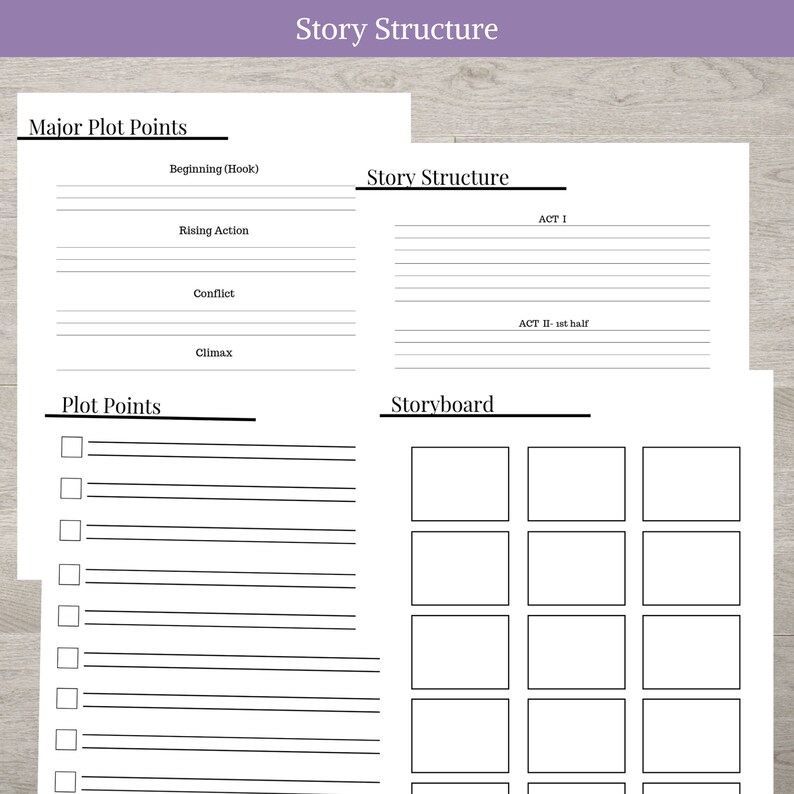 Nanowrimo 30 Day Novel Worksheets Writing Planner Novel | Etsy