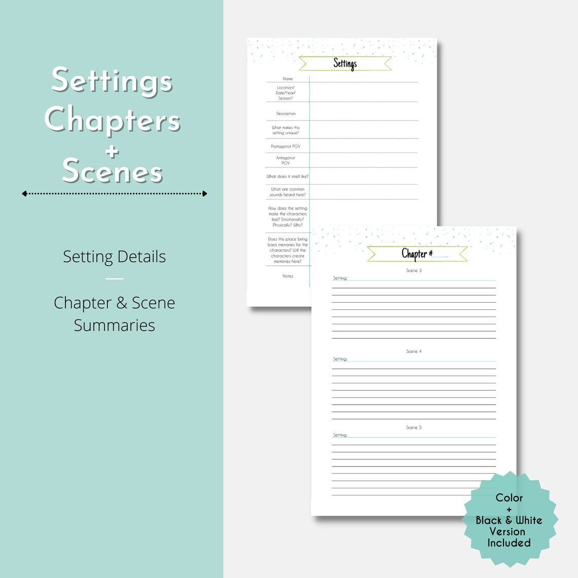 Novel Planning Worksheets Nanowrimo Novel Worksheets - Etsy