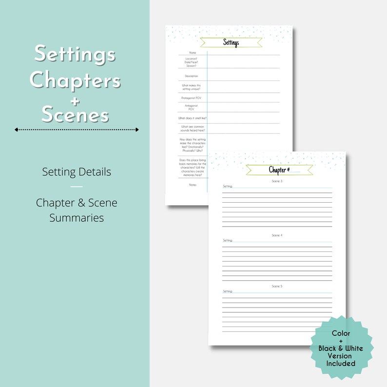 Novel Planning Worksheets Nanowrimo Novel Worksheets - Etsy UK