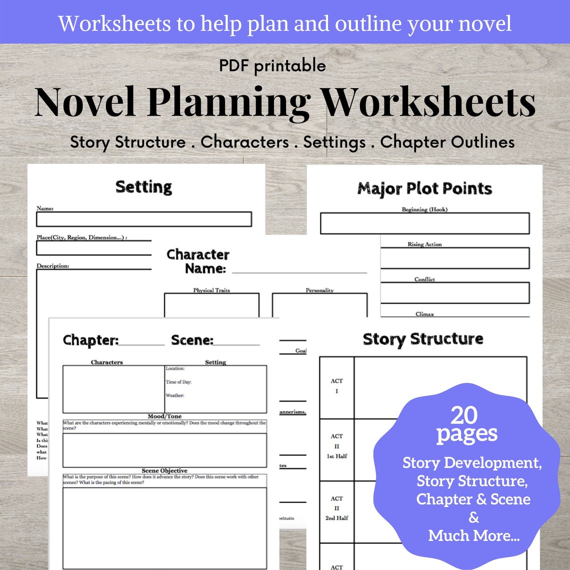 Novel Planner Template Novel Planner Template