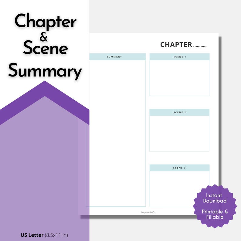 Scene Summary Example Novel Outline Worksheet: Chapter & Scene Summary (printable PDF) - Etsy