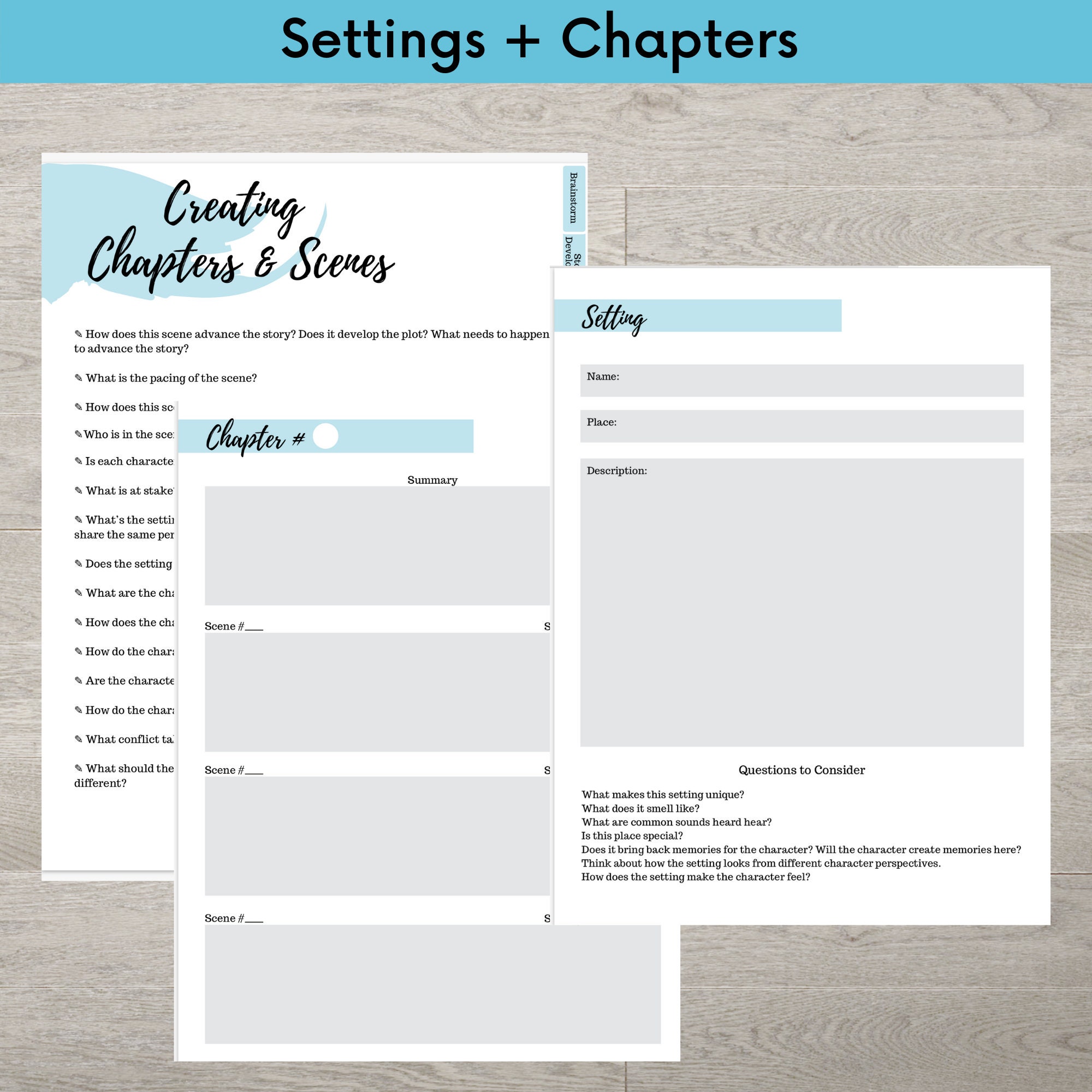 Writing Planner Novel Planner Printable Printable Workbook Etsy
