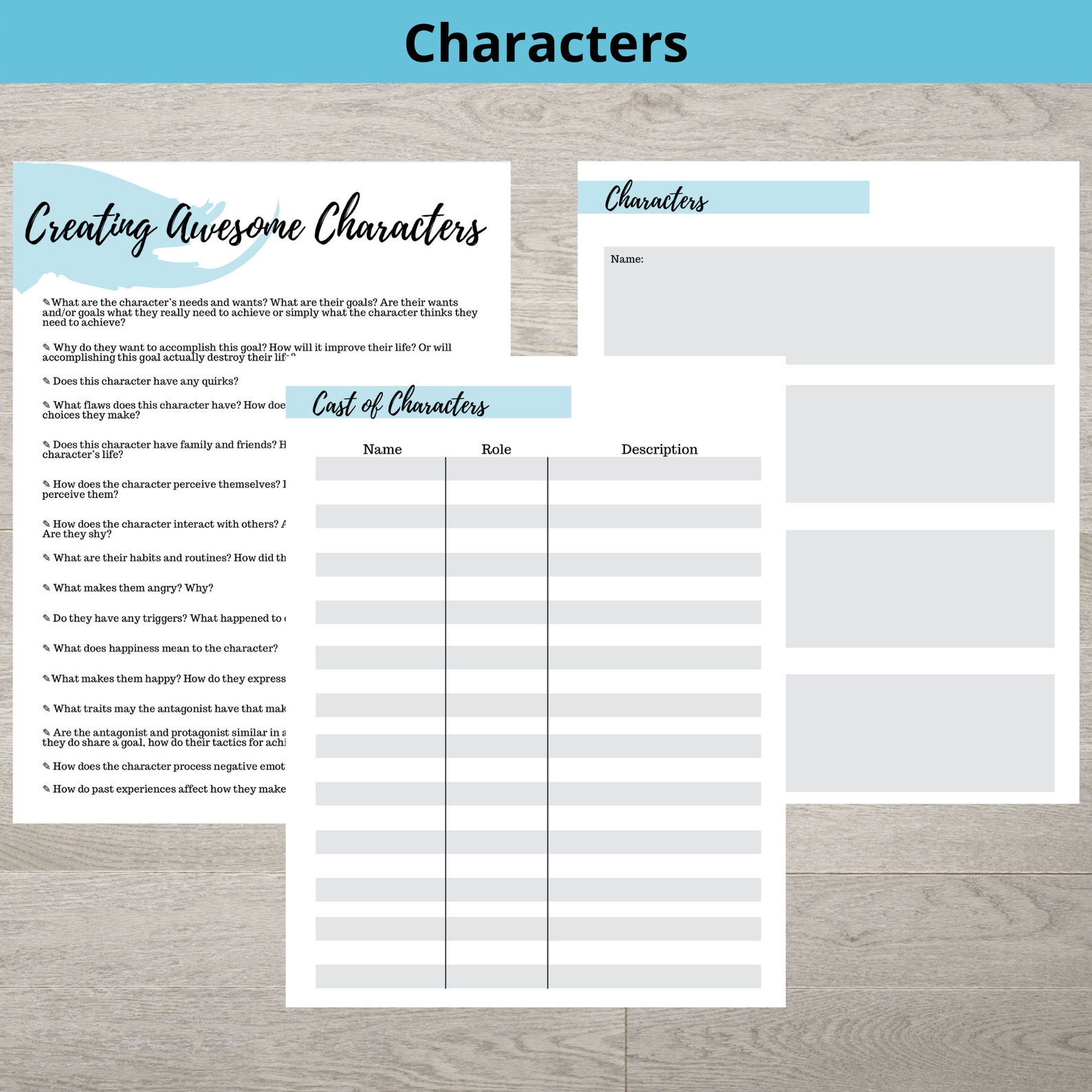 Writing Planner Novel Planner Printable Printable Workbook Etsy