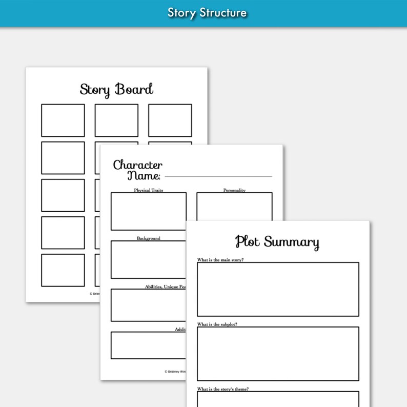 Novel Writing Worksheets Writing Planner Novel Planner Etsy