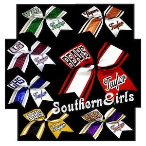 The ULTIMATE Custom Glitter Monogrammed Cheer Bow image 2