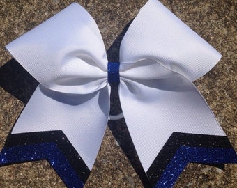 Grosgrain Cheer Bow With Glitter Trimmed Tails